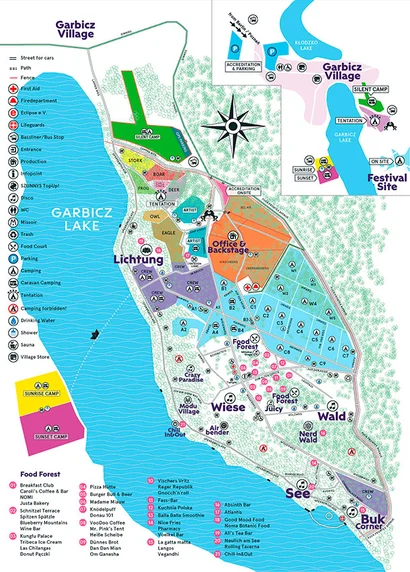 Map for Garbicz festival 2024
