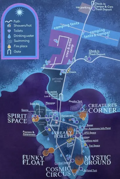 Map for Mystic Creatures festival 2024