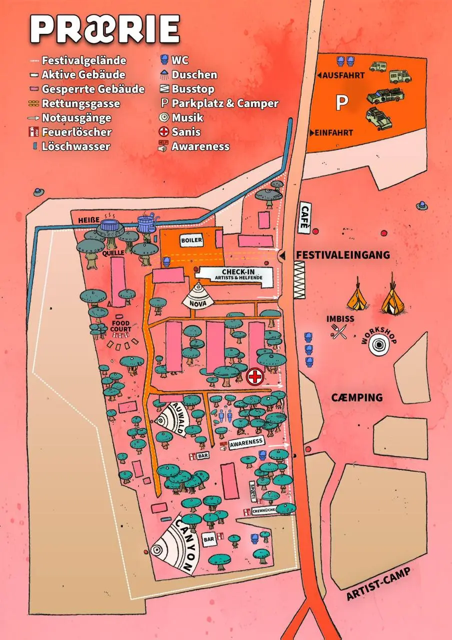 Map for Prærie festival 2025
